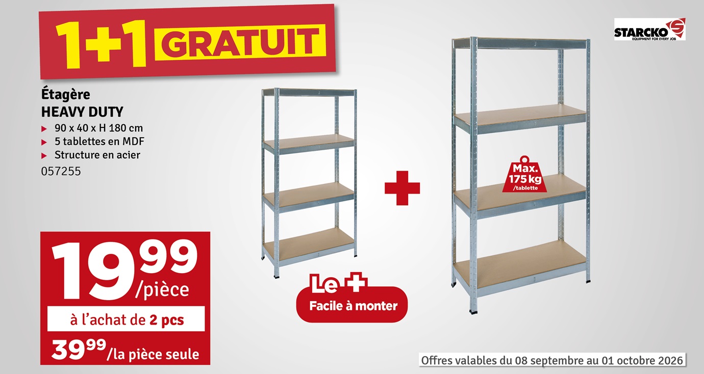 Etagère de rangement Heavy Duty 180 x 90 x 40 cm STARCKO